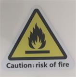Autocolante de aviso de incêndio